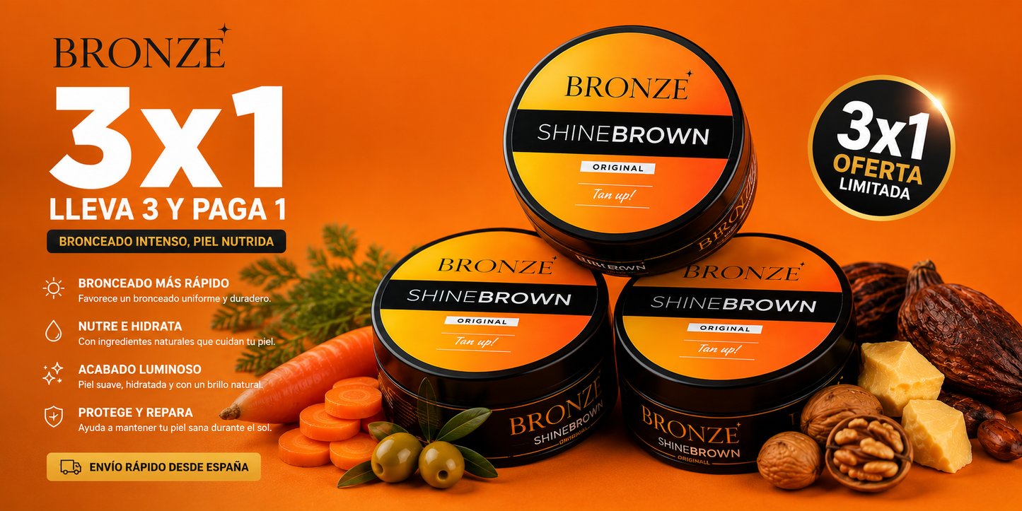 Shine Brown® | Bronceado Intenso y Natural en Minutos — Sin Horas al Sol